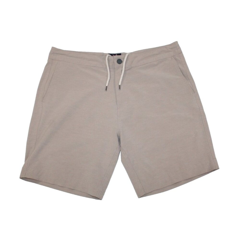 Men's Faherty Light Beige All Day Shorts Relaxed Fit Zip Fly Closure Size 35